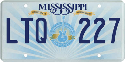 MS license plate LTQ227