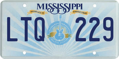 MS license plate LTQ229