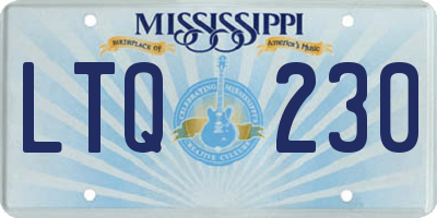 MS license plate LTQ230