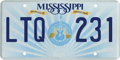 MS license plate LTQ231