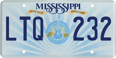 MS license plate LTQ232