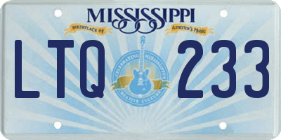 MS license plate LTQ233