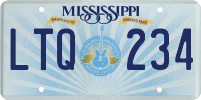 MS license plate LTQ234