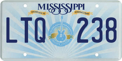 MS license plate LTQ238