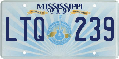 MS license plate LTQ239