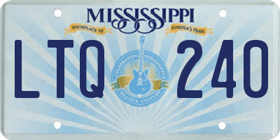 MS license plate LTQ240