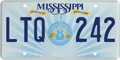 MS license plate LTQ242
