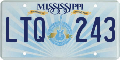 MS license plate LTQ243