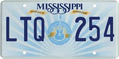 MS license plate LTQ254