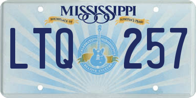 MS license plate LTQ257