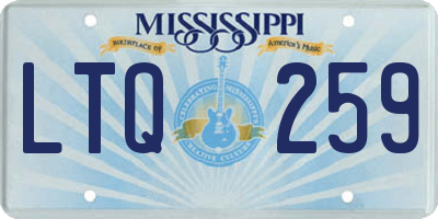MS license plate LTQ259