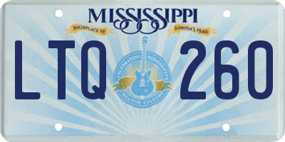 MS license plate LTQ260