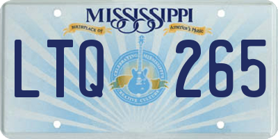 MS license plate LTQ265