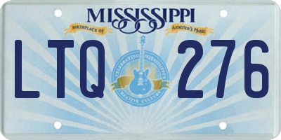 MS license plate LTQ276