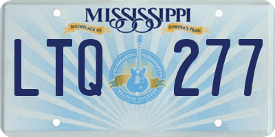 MS license plate LTQ277