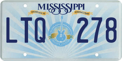 MS license plate LTQ278