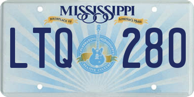 MS license plate LTQ280