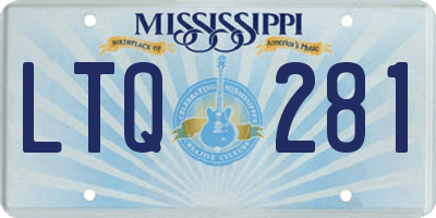 MS license plate LTQ281