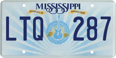 MS license plate LTQ287