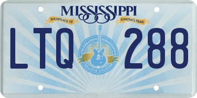 MS license plate LTQ288