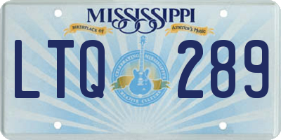 MS license plate LTQ289