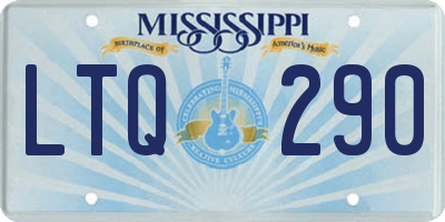 MS license plate LTQ290
