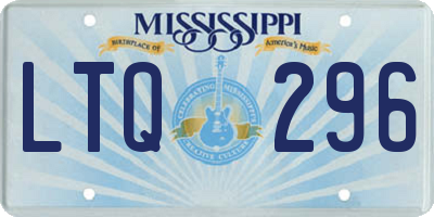 MS license plate LTQ296