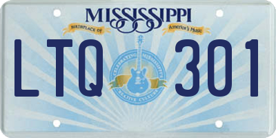 MS license plate LTQ301
