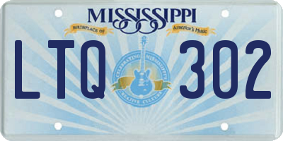 MS license plate LTQ302