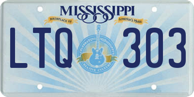 MS license plate LTQ303
