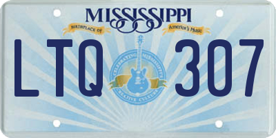 MS license plate LTQ307