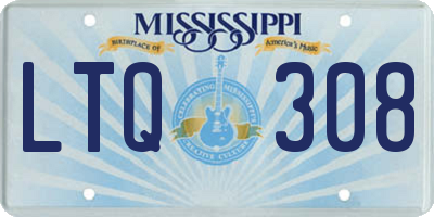 MS license plate LTQ308