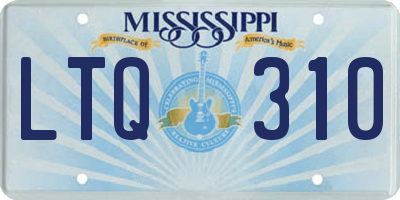 MS license plate LTQ310