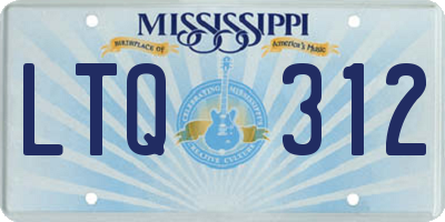 MS license plate LTQ312