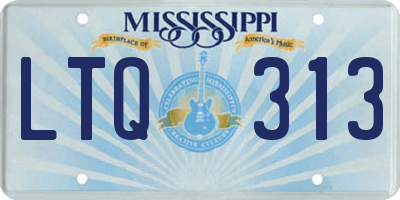 MS license plate LTQ313