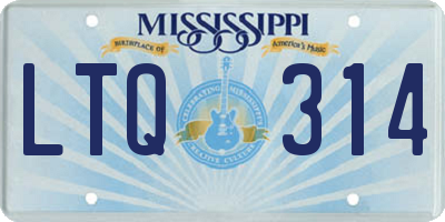 MS license plate LTQ314