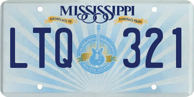 MS license plate LTQ321