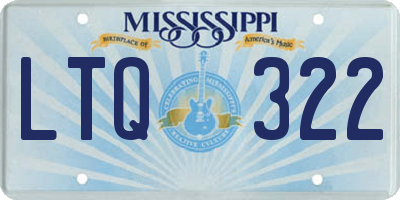 MS license plate LTQ322