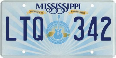 MS license plate LTQ342