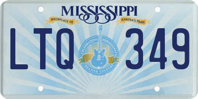 MS license plate LTQ349