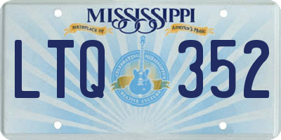 MS license plate LTQ352