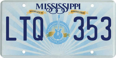 MS license plate LTQ353