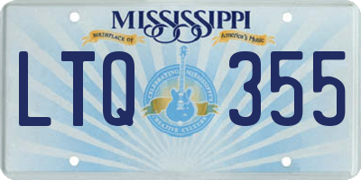 MS license plate LTQ355
