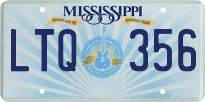 MS license plate LTQ356