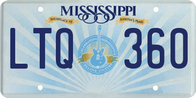 MS license plate LTQ360
