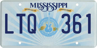 MS license plate LTQ361
