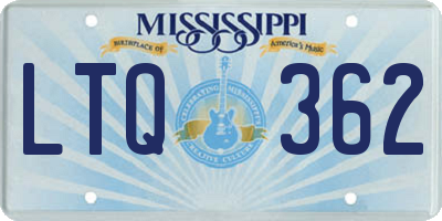 MS license plate LTQ362