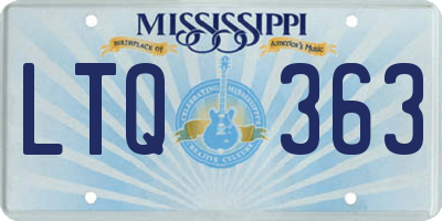 MS license plate LTQ363