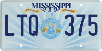 MS license plate LTQ375