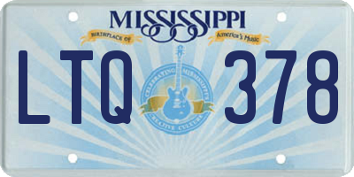 MS license plate LTQ378